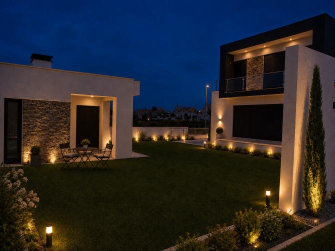 �rea exterior e jardim da habita��o